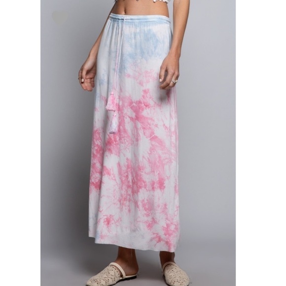 COTTON Candy Tie Dye Maxi Skirt - Picture 4 of 13